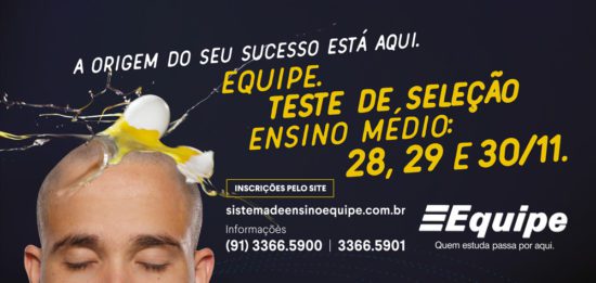 Busdoor publicidade escola Equipe Teste de seleção 2017 belém Pará vestibulando ovo na cabeça