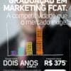 panfleto graduação em marketing mostrando gráfico de crescimento site Tango Comunicação agência de publicidade e propaganda