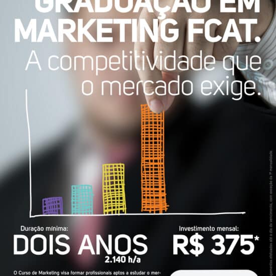 panfleto graduação em marketing mostrando gráfico de crescimento site Tango Comunicação agência de publicidade e propaganda