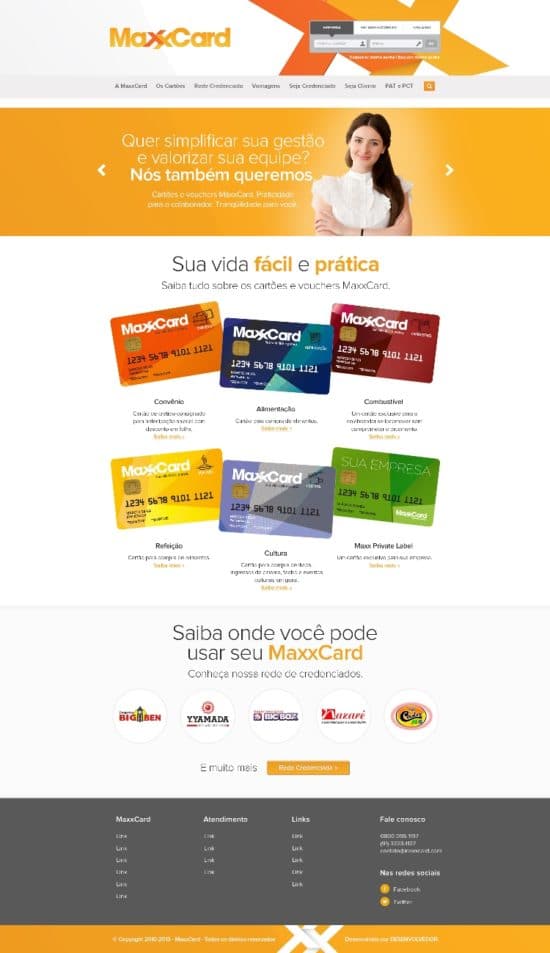 Home site Maxxcard criado pela Tango Comunicação